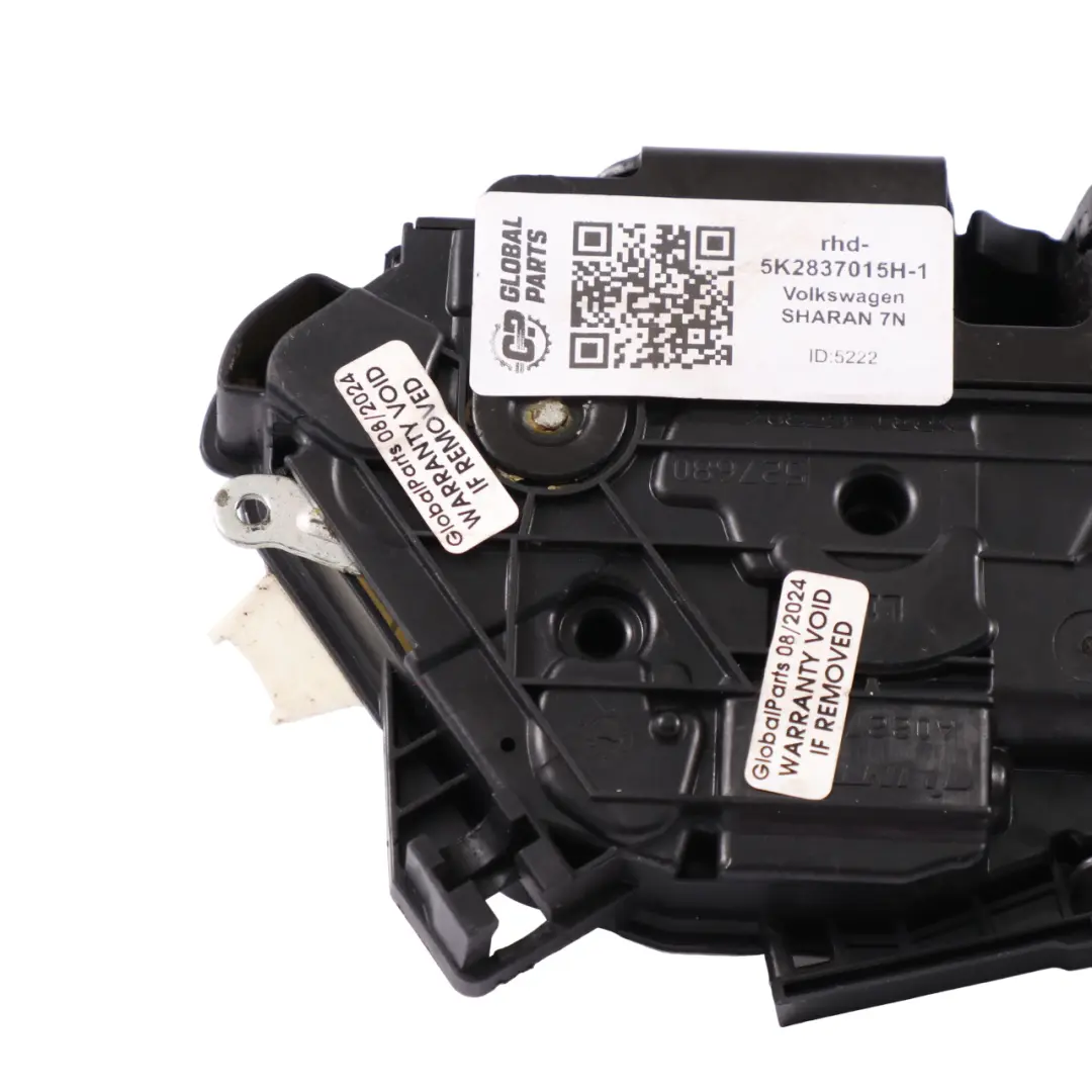 VW Volkswagen Sharan Door Lock Front Left N/S Latch Catch Mechanism 5K2837015H - SKU rhd-5K2837015H-1 - Part number 5K2837015H-1