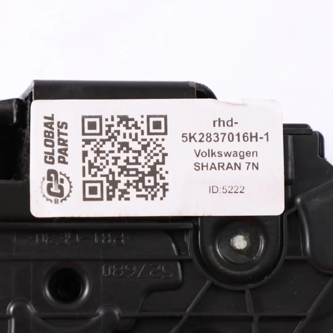 Door Lock Front Right O/S Latch Catch Mechanism to VW Volkswagen Polo 6R with Part number 5K2837016H VW Volkswagen Polo 6R Door Lock Front Right O/S Latch Catch Mechanism - SKU rhd-5K2837016H - Part number 5K2837016H