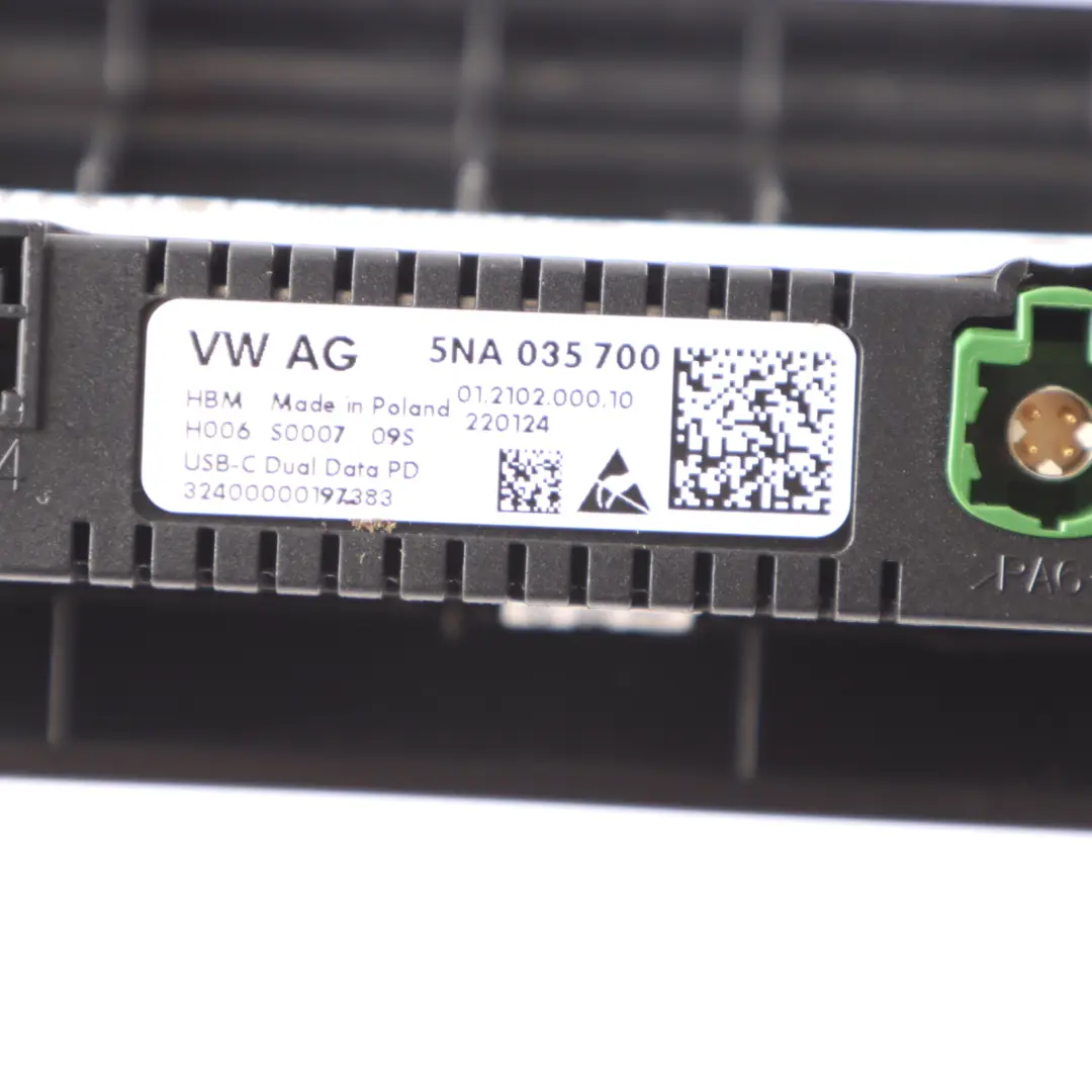 Volkswagen Golf 8 CD1 USB Port Type C Panel Socket Center Console Trim - SKU rhd-5NA035700 - Part number 5NA035700