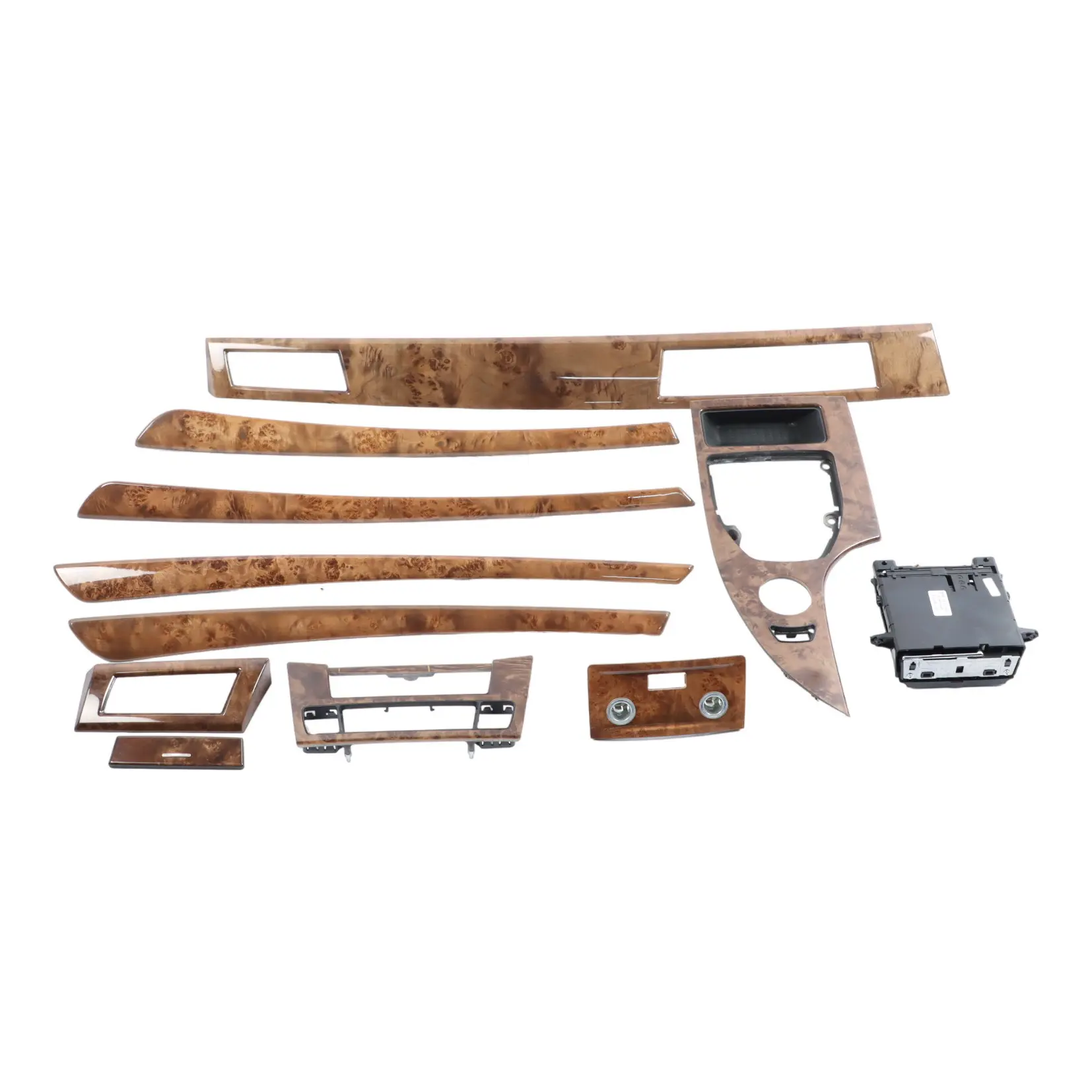 ยฃBMW 5 Series E61 LCI Decor Strip Dashboard Interior Trim Set Poplar Woodgrain