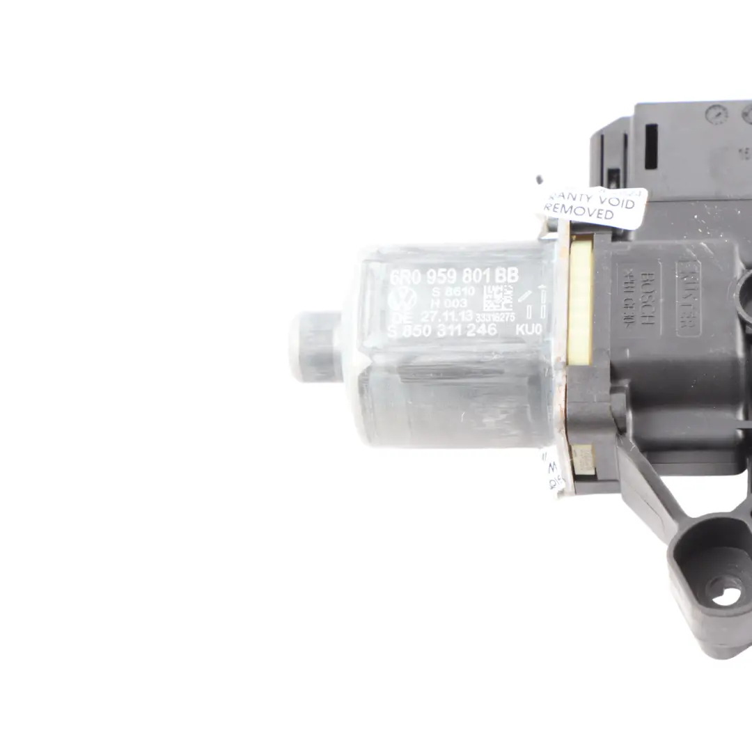 Front Window Lifter Left N/S Regulator Motor 6R0959801BB to Volkswagen Polo 6R 3D with Part number 6R0959801CF Volkswagen Polo 6R 3D Front Window Lifter Left N/S Regulator Motor 6R0959801BB - SKU rhd-6R0959801CF - Part number 6R0959801CF