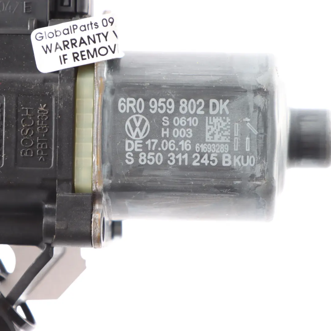 Front Window Lifter Right O/S Regulator Motor to Volkswagen Polo 6R 3D with Part number 6R0959802DK Volkswagen Polo 6R 3D Front Window Lifter Right O/S Regulator Motor - SKU rhd-6R0959802DK - Part number 6R0959802DK