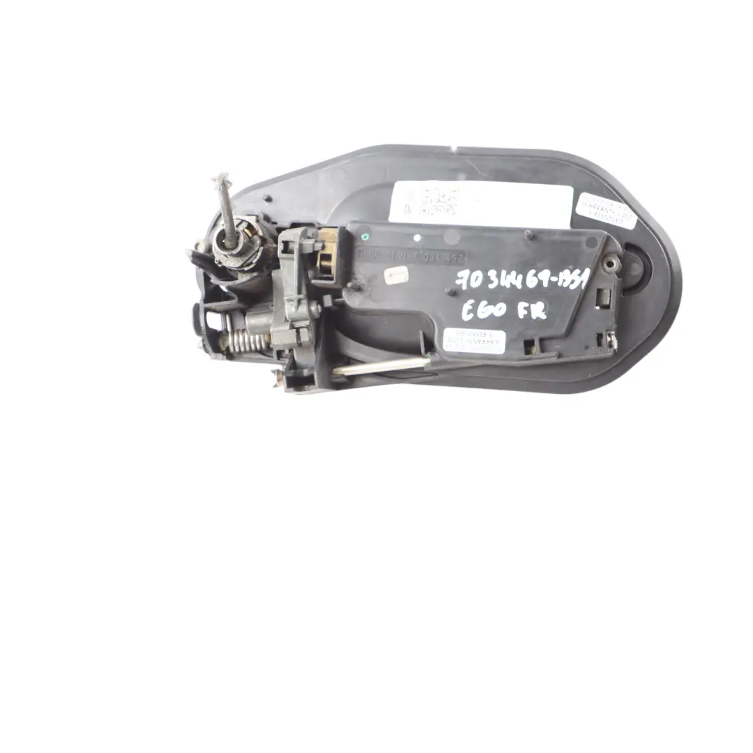BMW 5 Series E60 E61 Complete Grab Door Handle Front Right O/S Black Sapphire - SKU rhd-7034469-BS - Part number 7034452