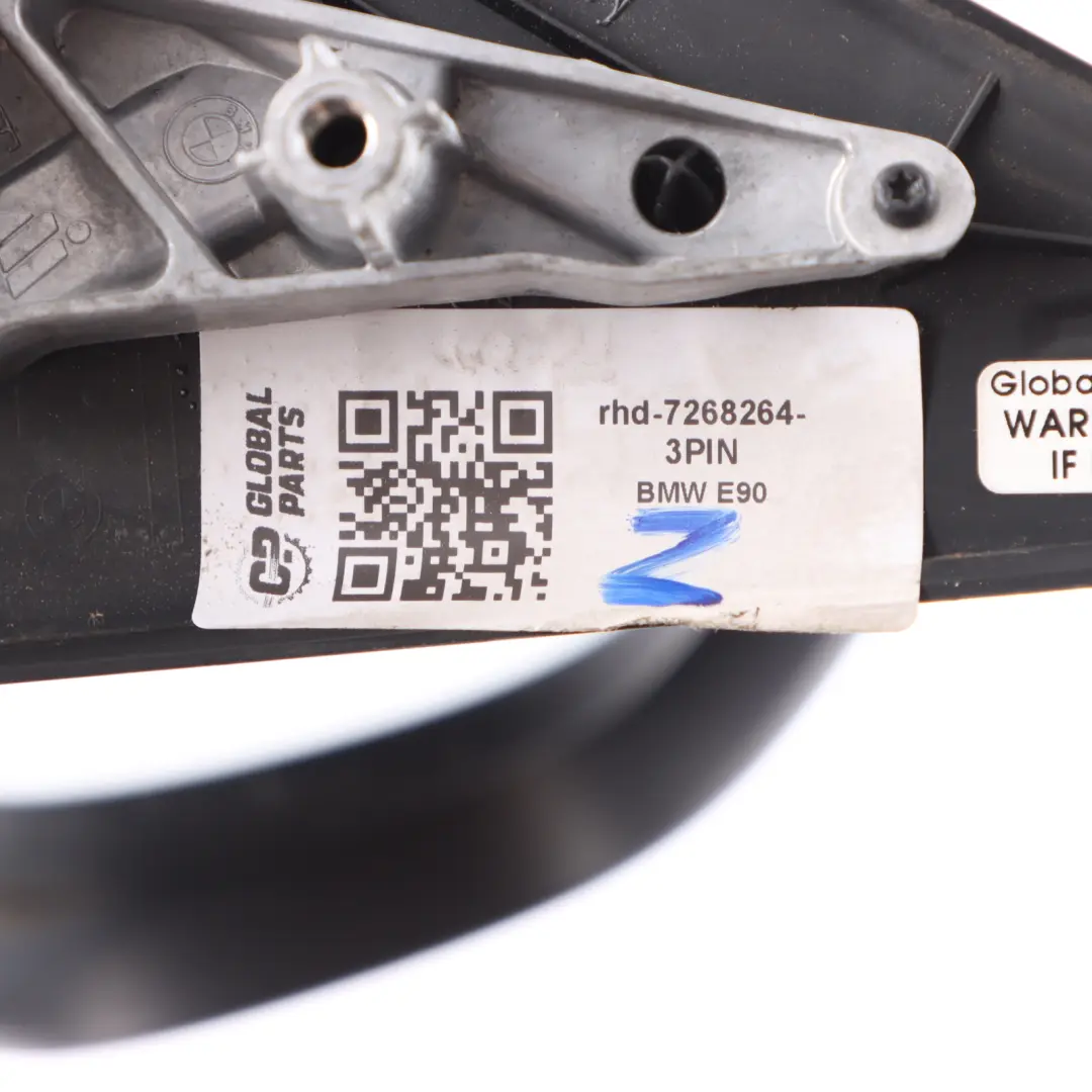 Heated Right Base Wing Mirror Outside O/S 3 Pins to BMW E90 E91 LCI with Part number 7268264 BMW E90 E91 LCI Heated Right Base Wing Mirror Outside O/S 3 Pins - SKU rhd-7268264-3PIN - Part number 7268264