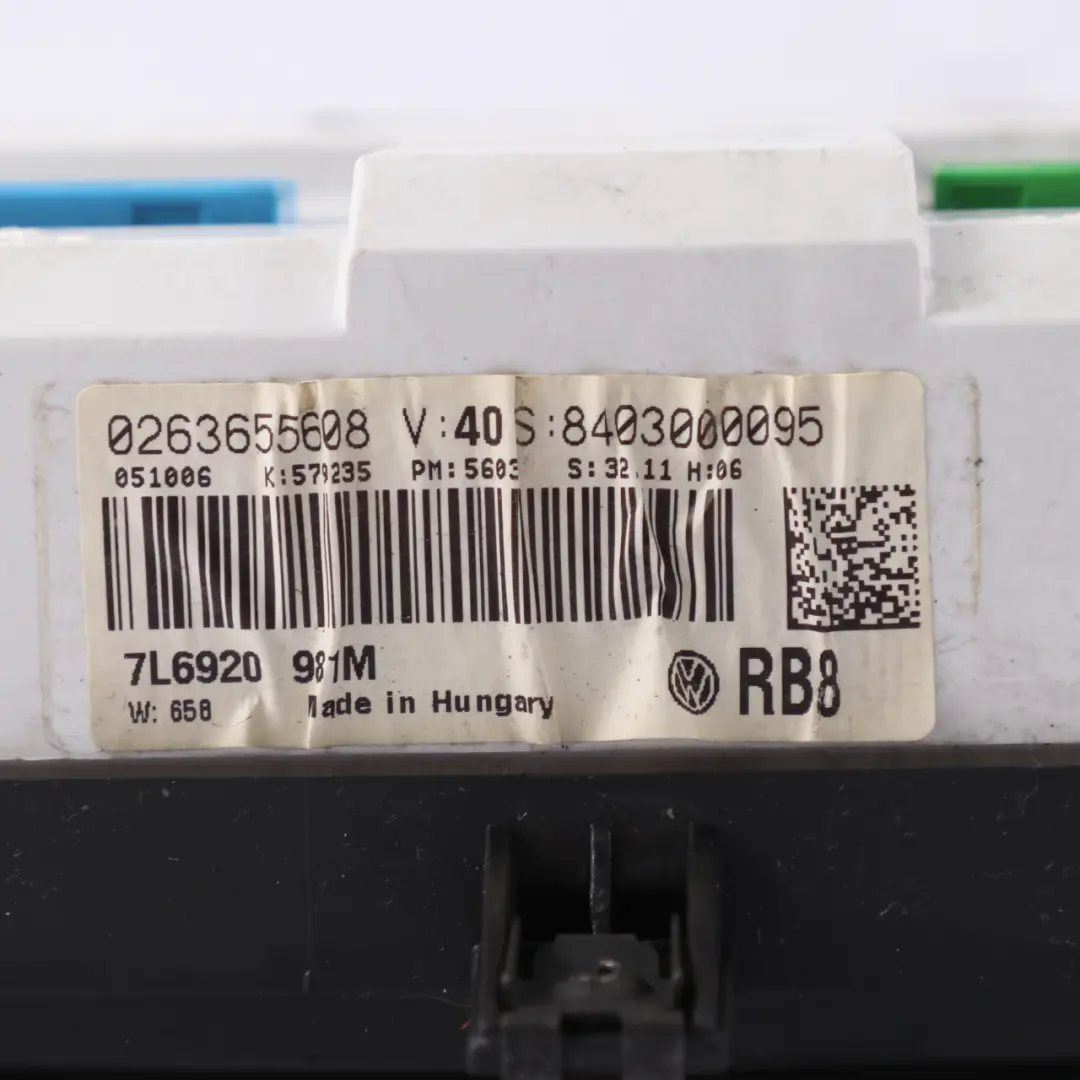 7L Diesel Instrument Cluster Speed Meter Clocks Automatic to VW Touareg with Part number 7L6920981MX VW Touareg 7L Diesel Instrument Cluster Speed Meter Clocks Automatic - SKU rhd-7L6920981MX - Part number 7L6920981MX