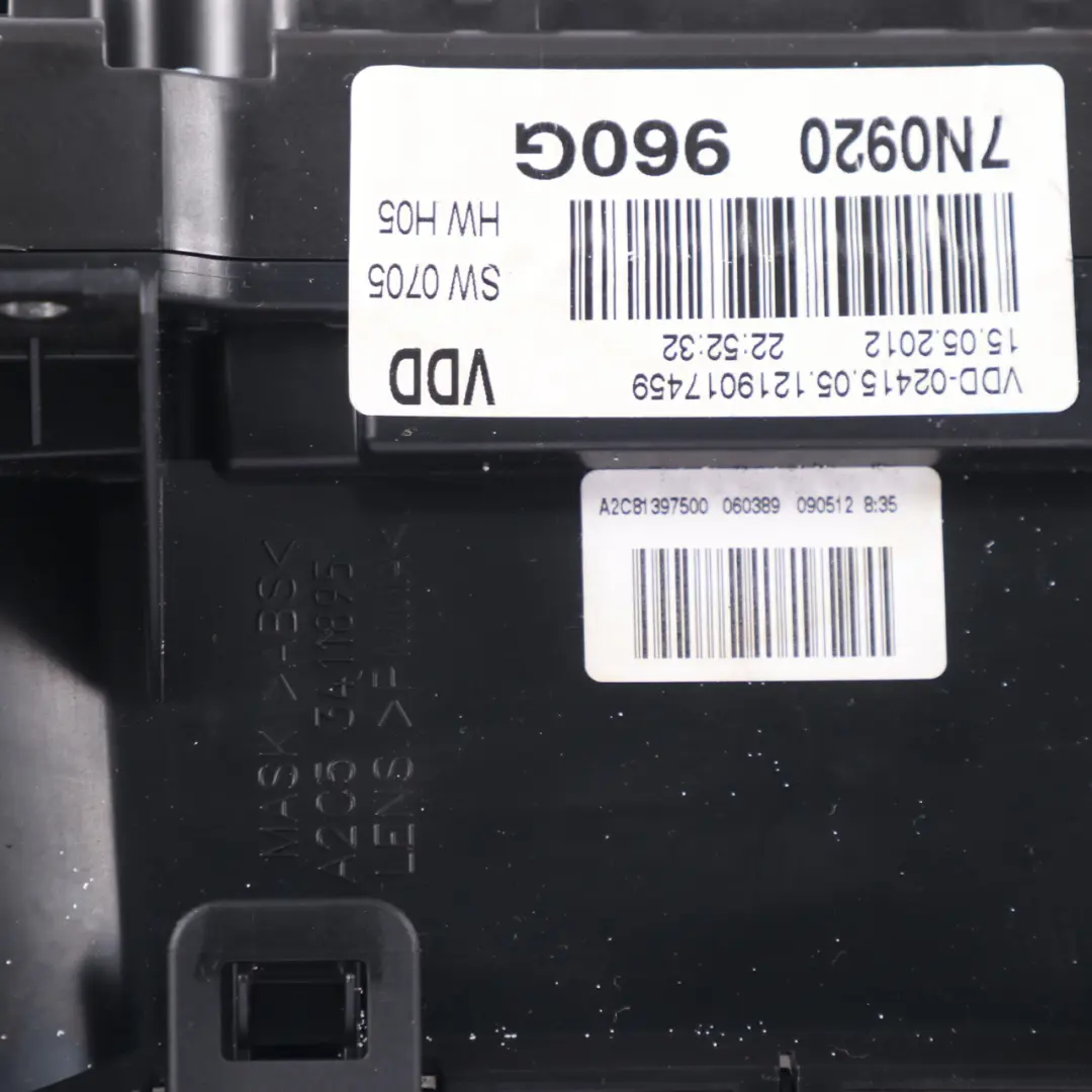 Mk2 7N Instrument Cluster Speedo Clocks Automatic to Volkswagen Sharan with Part number 7N0920960G Volkswagen Sharan Mk2 7N Instrument Cluster Speedo Clocks Automatic - SKU rhd-7N0920960G - Part number 7N0920960G