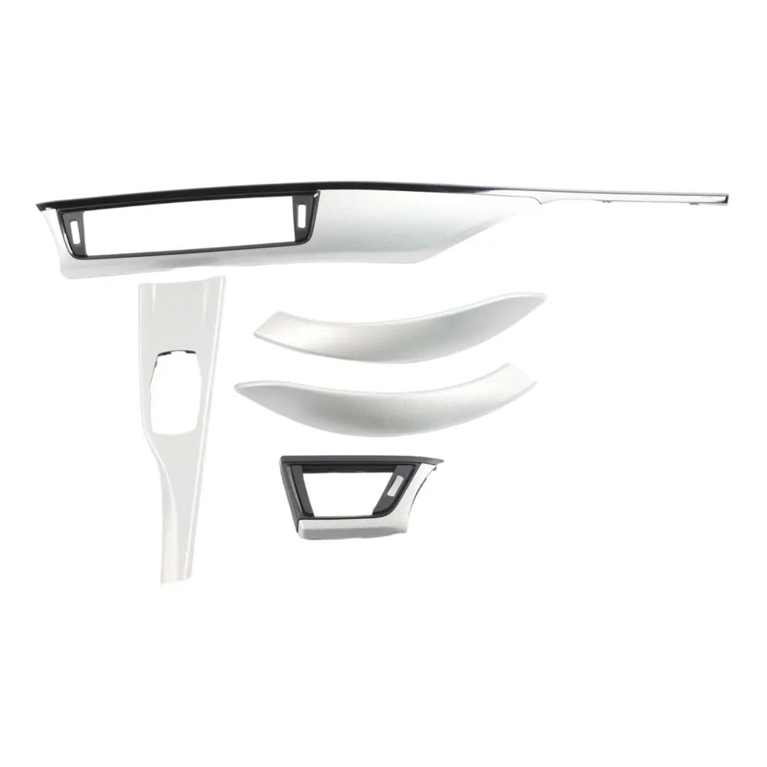 Set Trim Dashboard Dash Cover Strip Hexagonal Aluminium Black Gloss to BMW F32 with Part number 8064256 BMW F32 Set Trim Dashboard Dash Cover Strip Hexagonal Aluminium Black Gloss - SKU rhd-8064256-2 - Part number 8064256