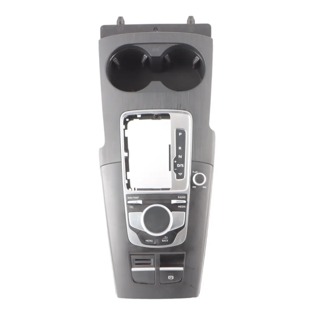 Media Sat Nav Controller Center Console Trim Cup Holder Automatic to Audi A3 S3 8V with Part number 8V0919614BJ Audi A3 S3 8V Media Sat Nav Controller Center Console Trim Cup Holder Automatic - SKU rhd-8V0919614BJ - Part number 8V0919614BJ