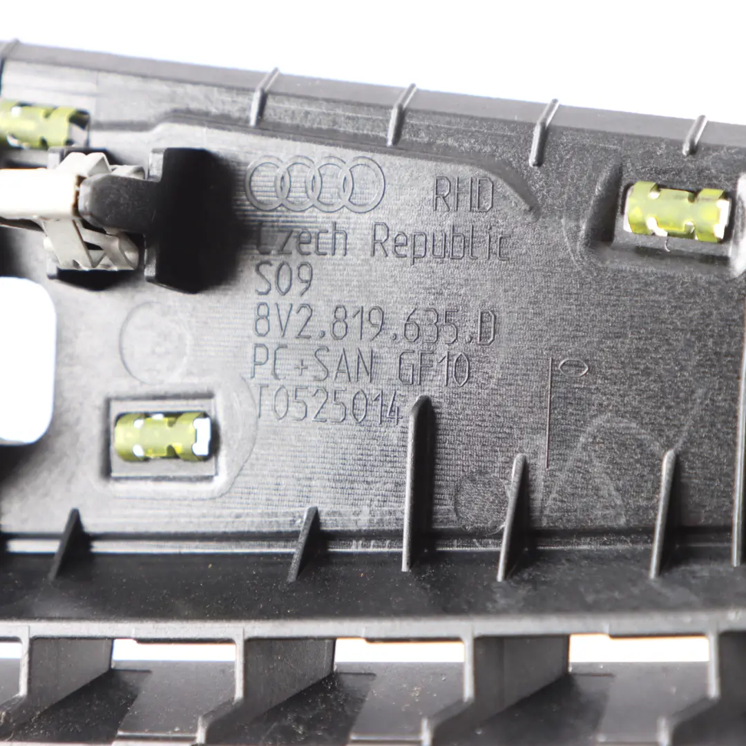 Duct Dashboard Top Center Cover Vent Panel Frame to Audi A3 S3 8V Air with Part number 8V2819635D Audi A3 S3 8V Air Duct Dashboard Top Center Cover Vent Panel Frame - SKU rhd-8V2819635D - Part number 8V2819635D