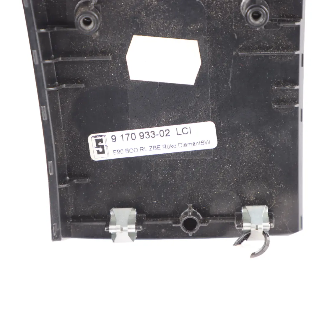 Centre Console Cover Ashtray Trim Diamant Diamond Black to BMW 3 E90 E91 E92 LCI with Part number 9170933 BMW 3 E90 E91 E92 LCI Centre Console Cover Ashtray Trim Diamant Diamond Black - SKU rhd-9170933 - Part number 9170933