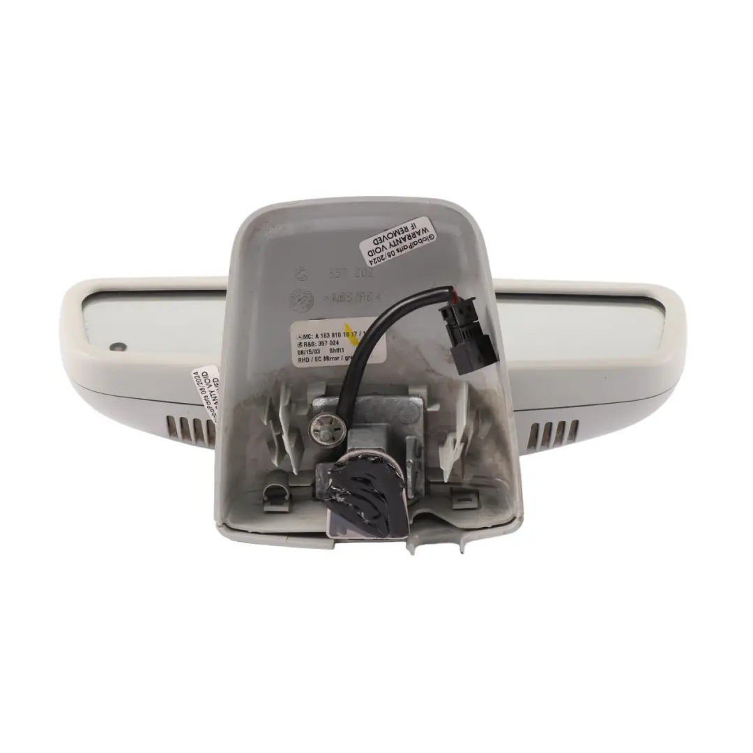 Mercedes ML W163 Interior Rear View Mirror Auto Dip Grey A1638101017 - SKU rhd-A1638100917 - Part number A1638100917