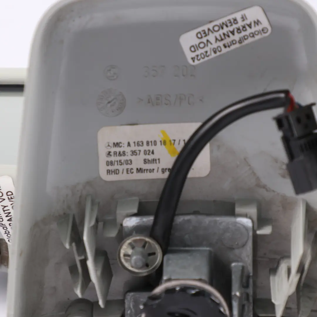 Mercedes ML W163 Interior Rear View Mirror Auto Dip Grey A1638101017 - SKU rhd-A1638100917 - Part number A1638100917