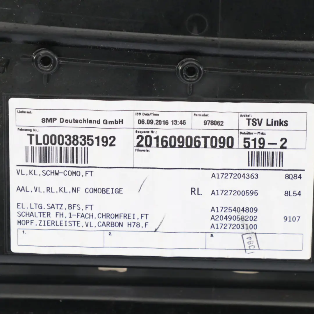 Mercedes R172 Door Card Panel Left N/S Leather Comobeige A1727205900 - SKU rhd-A1727209100 - Part number A1727209100