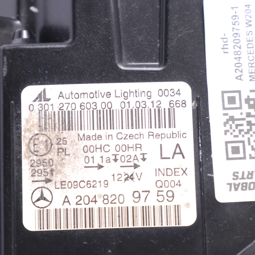 Mercedes W204 Headlamp Headlight Lamp Light Front Left N/S - SKU rhd-A2048209759-1 - Part number A2048209759