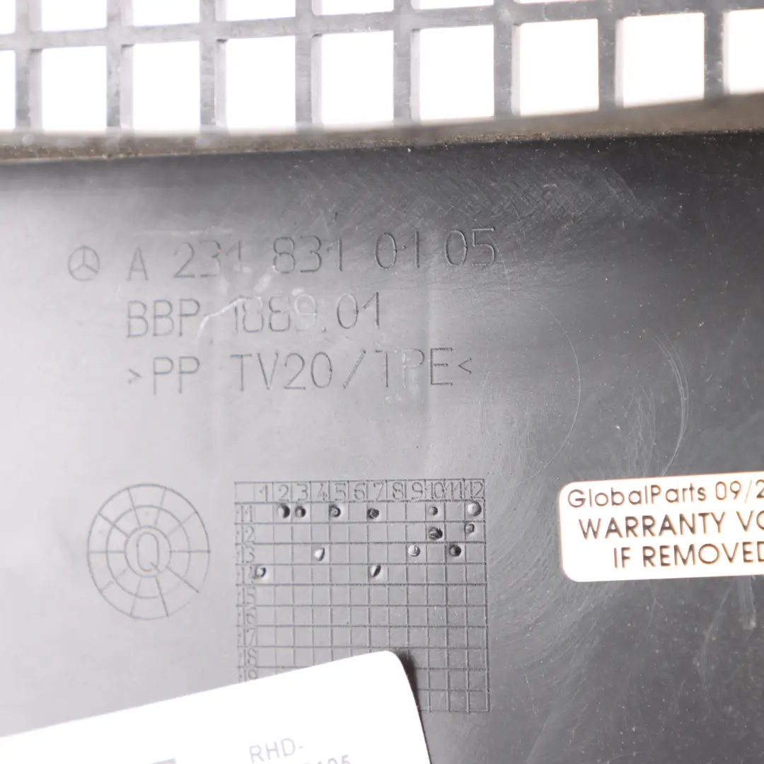 SL63 R231 OM157 Cover Air Intake Box Top Sealing Plate to Mercedes with Part number A2318310105 Mercedes SL63 R231 OM157 Cover Air Intake Box Top Sealing Plate - SKU RHD-A2318310105 - Part number A2318310105