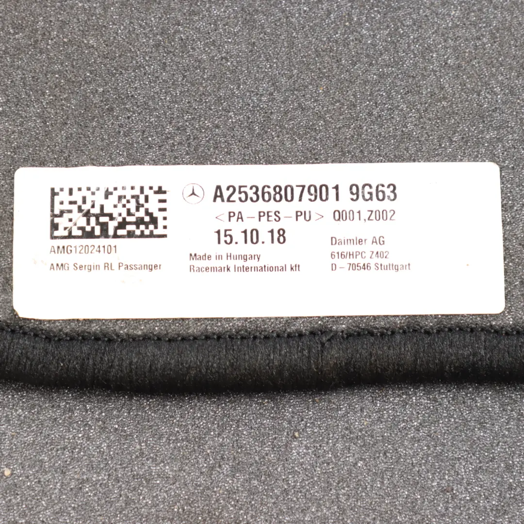 Mercedes GLC X253 AMG Floor Mats Set Interior Front Rear Left Right Cover Black - SKU rhd-A2536808001 - Part number A2536808001