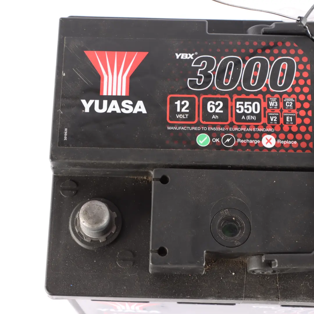 YUASA YBX3000 YBX3027 Car Battery 12V 62Ah 550A to with Part number YUASA YBX 3000 62Ah Accumulator YUASA YBX3000 YBX3027 Car Battery 12V 62Ah 550A - SKU YUASA YBX 3000 62Ah Accumulator - Part number YUASA YBX 3000 62Ah Accumulator