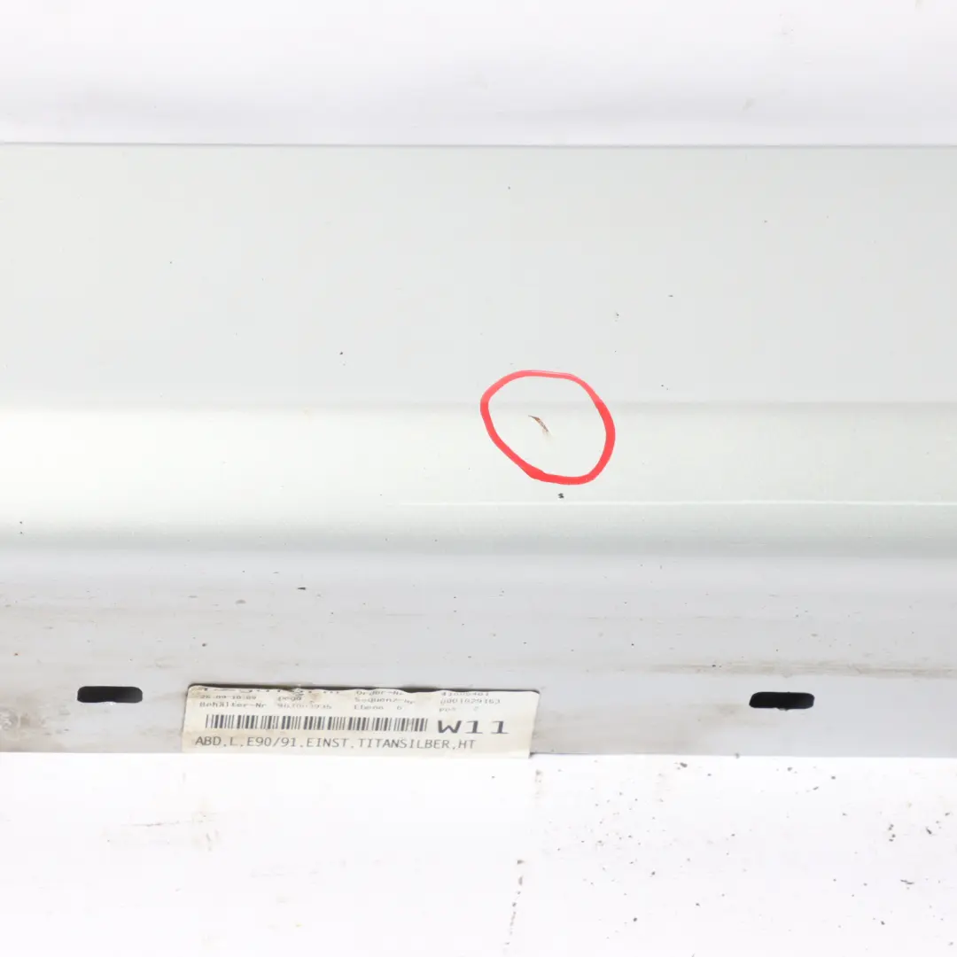 Side Skirt Sill Left N/S Titansilber Titan Silver Metallic - 354 to BMW E90 E91 with Part number 0032951 BMW E90 E91 Side Skirt Sill Left N/S Titansilber Titan Silver Metallic - 354 - SKU 0032951-TS - Part number 0032951