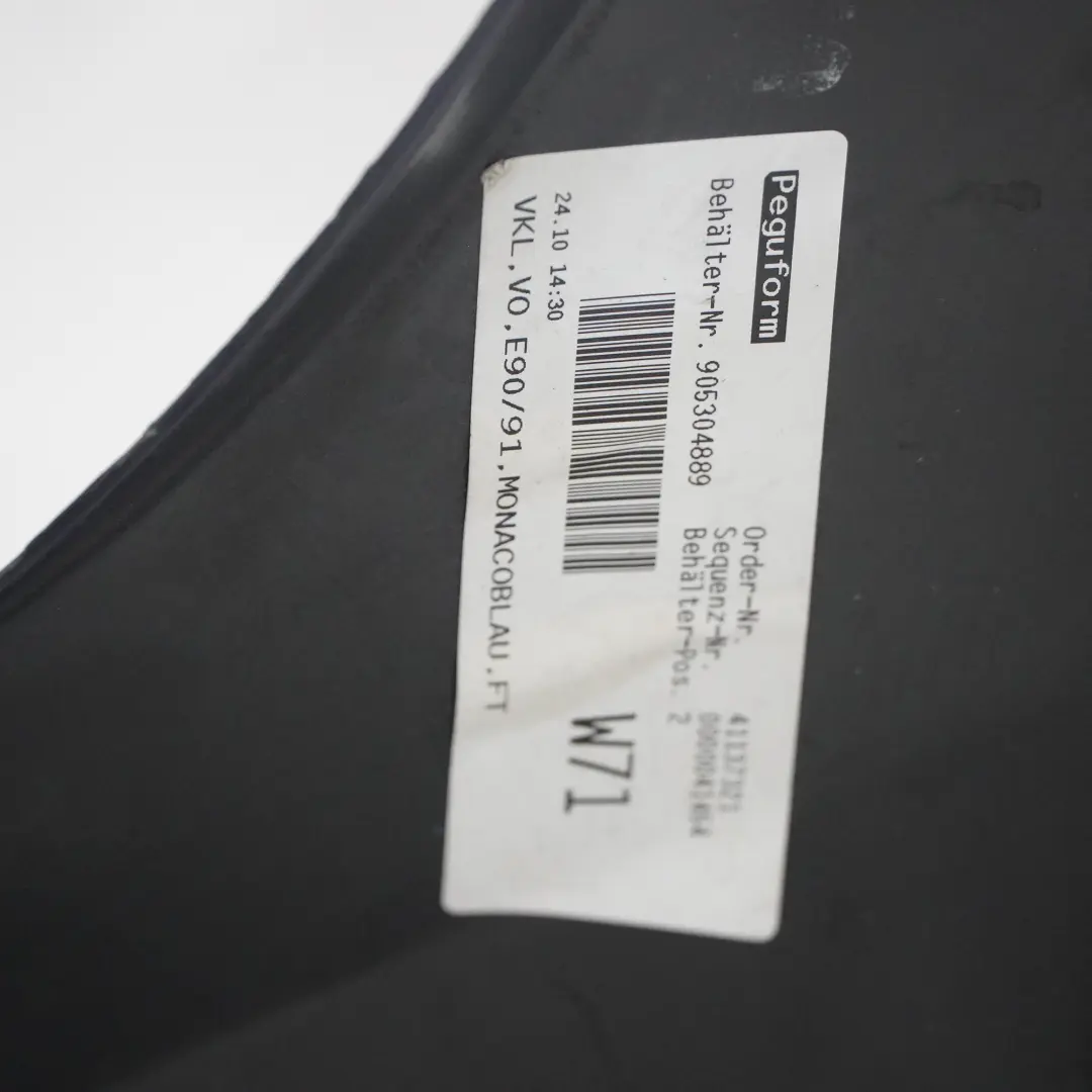 BMW E90 E91 Front Bumper Trim Panel Complete Monacoblau Monaco Blue - A35 - SKU 0033167-MB1 - Part number 0033167