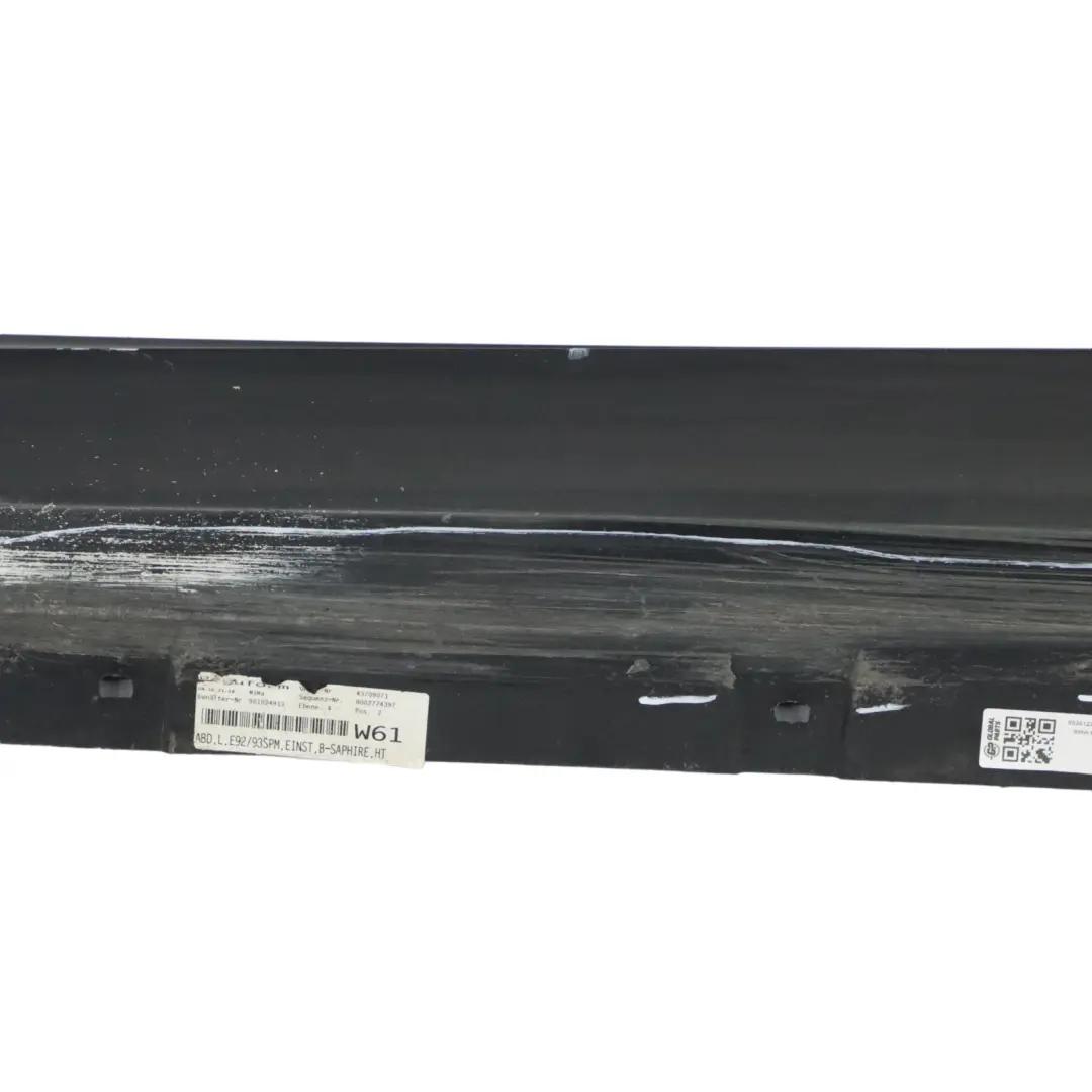 Striscia Davanzale Copertura M Sport Sinistra Black Sapphire - 475 per BMW E92 E93 con numero di parte 0036123 BMW E92 E93 Striscia Davanzale Copertura M Sport Sinistra Black Sapphire - 475 - SKU 0036123-BS1 - Numero di parte 0036123