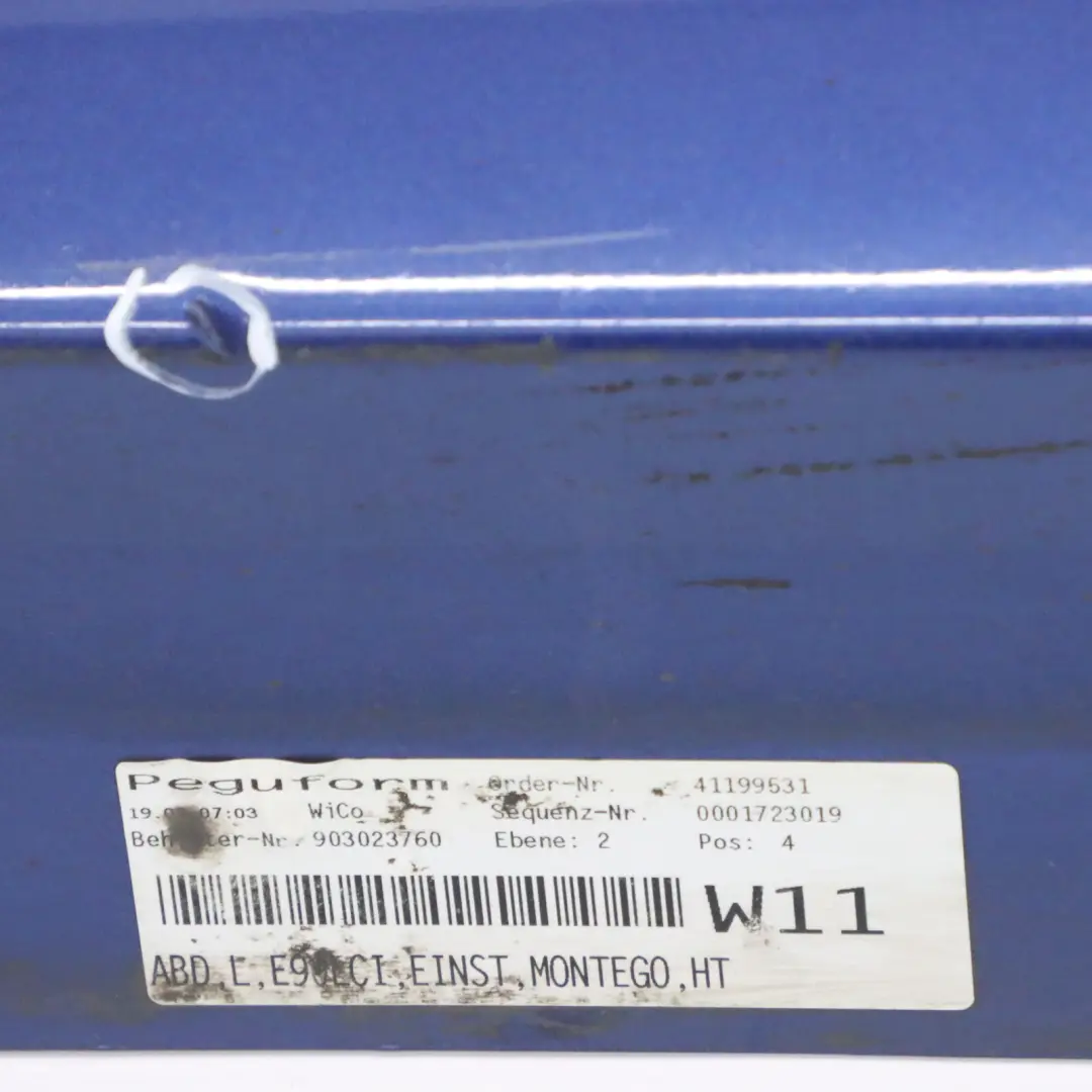 BMW E90 LCI E91 Faldón Lateral Izquierdo Embellecedor Montegoblau Blue - A51 - SKU 0037059-MTB2 - Número de pieza 0037059