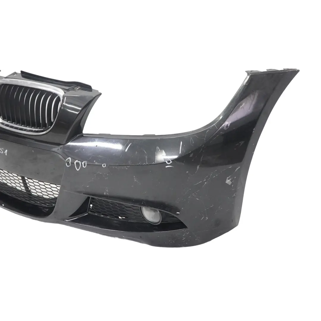 BMW E90 E91 LCI M Sport Complete Front Bumper Trim Panel Black Sapphire - 475 - SKU 0037061-BS1 - Part number 0037061