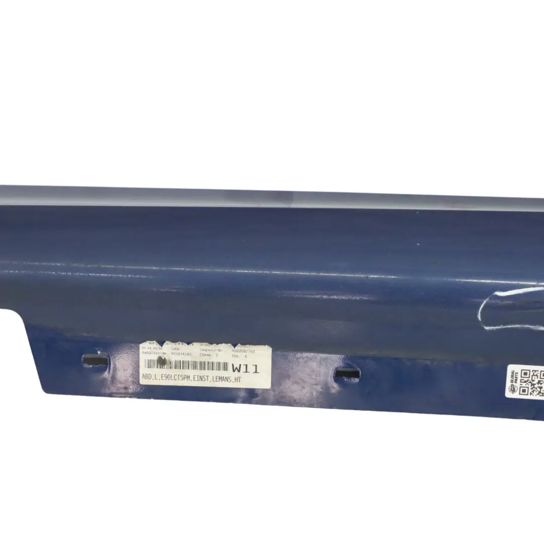 Schwellerleiste Schweller Le Mans Blau Metallic - 381 für BMW E90 E91 LCI M Sport mit Teilenummer 0037229 BMW E90 E91 LCI M Sport Schwellerleiste Schweller Le Mans Blau Metallic - 381 - SKU 0037229-LMB - Teilenummer 0037229