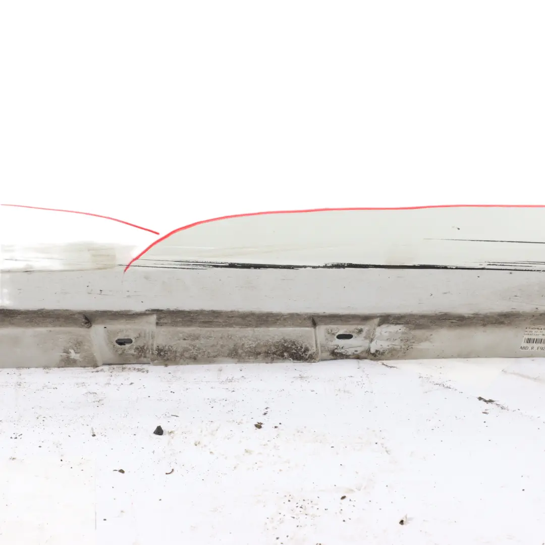 Side Skirt BMW E92 E93 LCI Sill Strip Right O/S Mineralweiss Mineral White - A96 to with Part number 0038432 Side Skirt BMW E92 E93 LCI Sill Strip Right O/S Mineralweiss Mineral White - A96 - SKU 0038432-MW - Part number 0038432