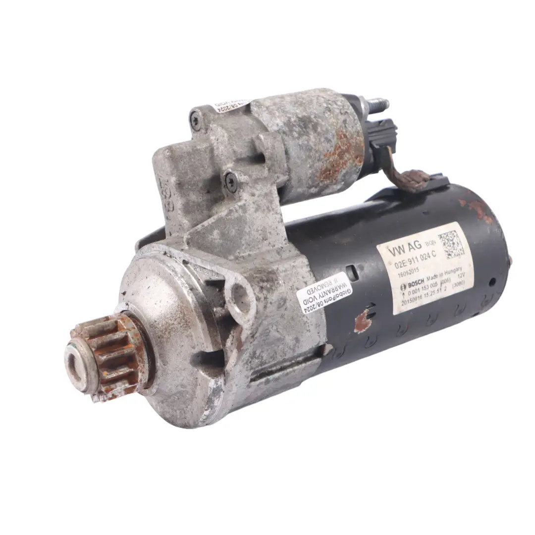 Starter Motor Audi Q3 8U Volkswagen Passat B7 Engine Starter Actuator to  with Part number 02E911024C  Starter Motor Audi Q3 8U Volkswagen Passat B7 Engine Starter Actuator - SKU 02E911024C - Part number 02E911024C