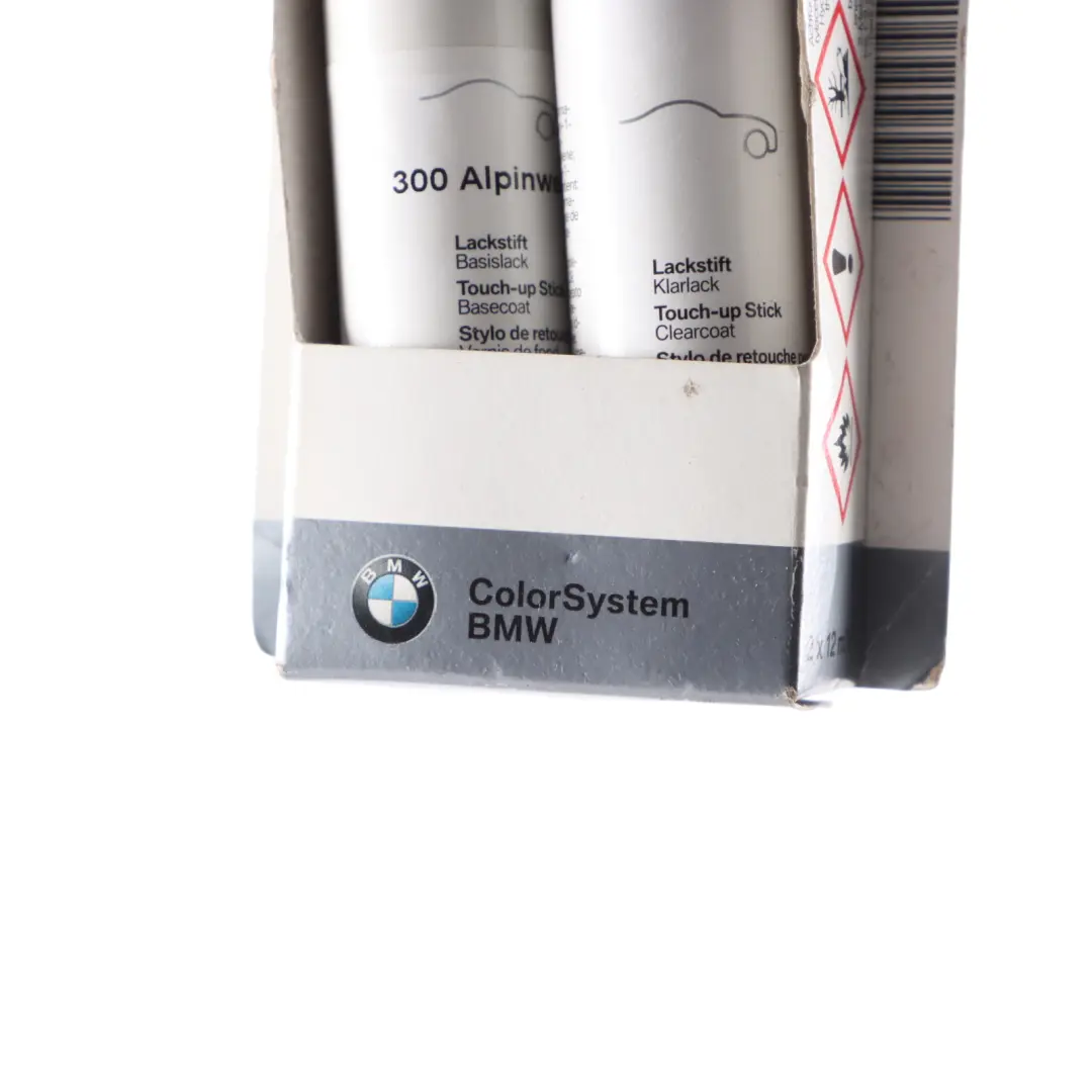 Color System BMW Touch Up Paint Stick Pen x2 12ml Alpine White 300 to with Part number 0301918 Color System BMW Touch Up Paint Stick Pen x2 12ml Alpine White 300 - SKU 0301918 - Part number 0301918