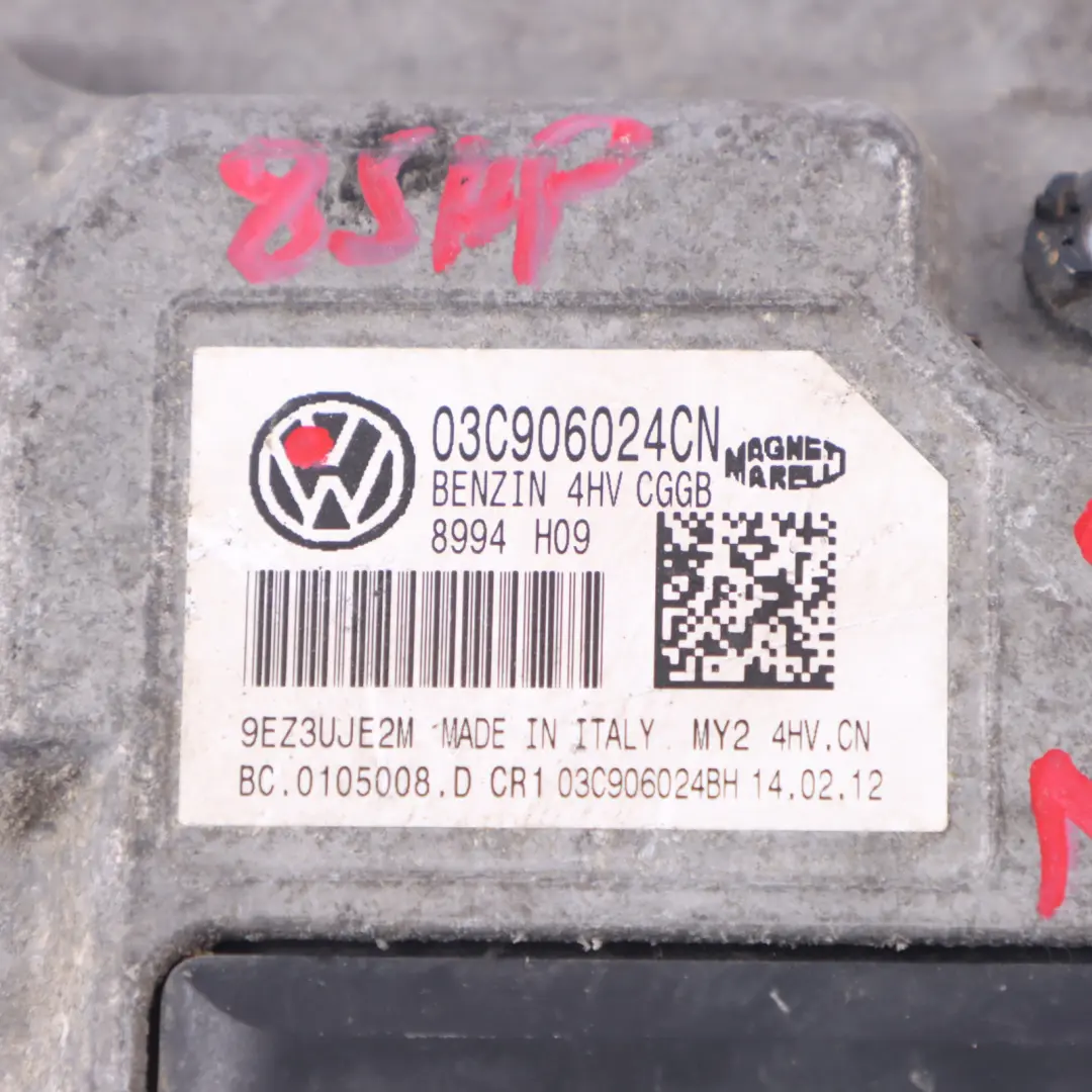 VW Polo 6R 1.4 CGGB 85HP Motorsteuergerät ECU Kit Schaltgetriebe - SKU 03C906024CN - Teilenummer 03C906024CN