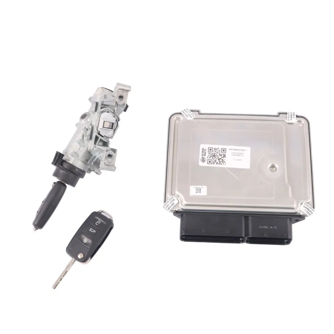 VW Volkswagen Touran 1T 1.4 TSI CAVC Engine ECU Kit Ignition + Keys - SKU 03C906027DA-1 - Part number 03C906027DA