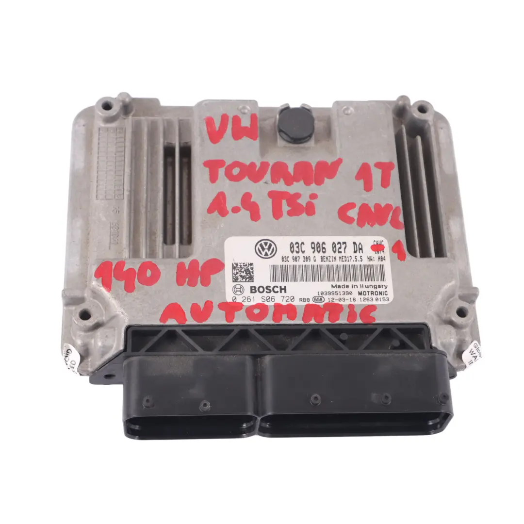 VW Volkswagen Touran 1T 1.4 TSI CAVC Engine ECU Kit Ignition + Keys - SKU 03C906027DA-1 - Part number 03C906027DA