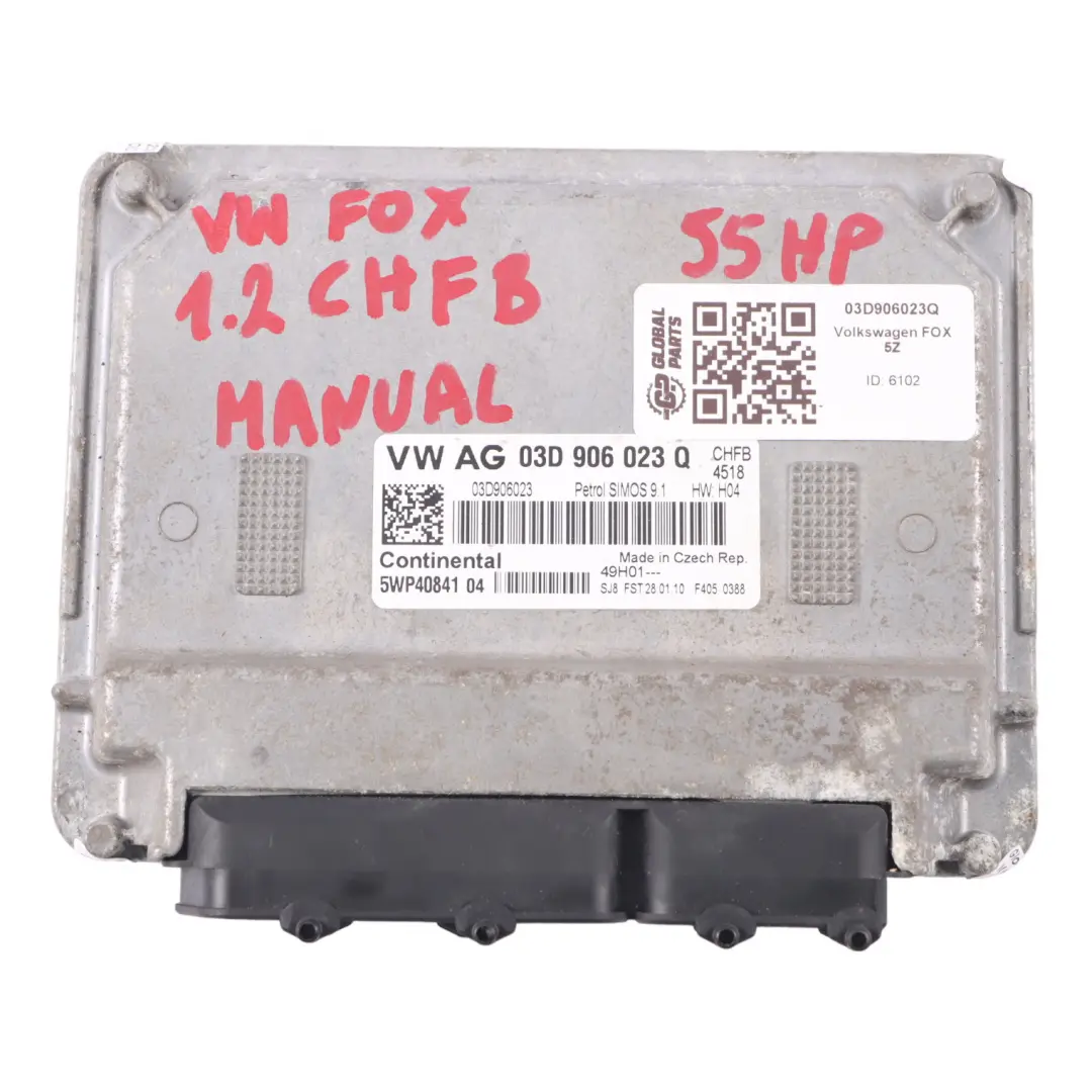 Volkswagen Fox 1.2 Benzina CHFB 55HP Manuale Controllo Motore - SKU 03D906023Q - Numero di parte 03D906023Q
