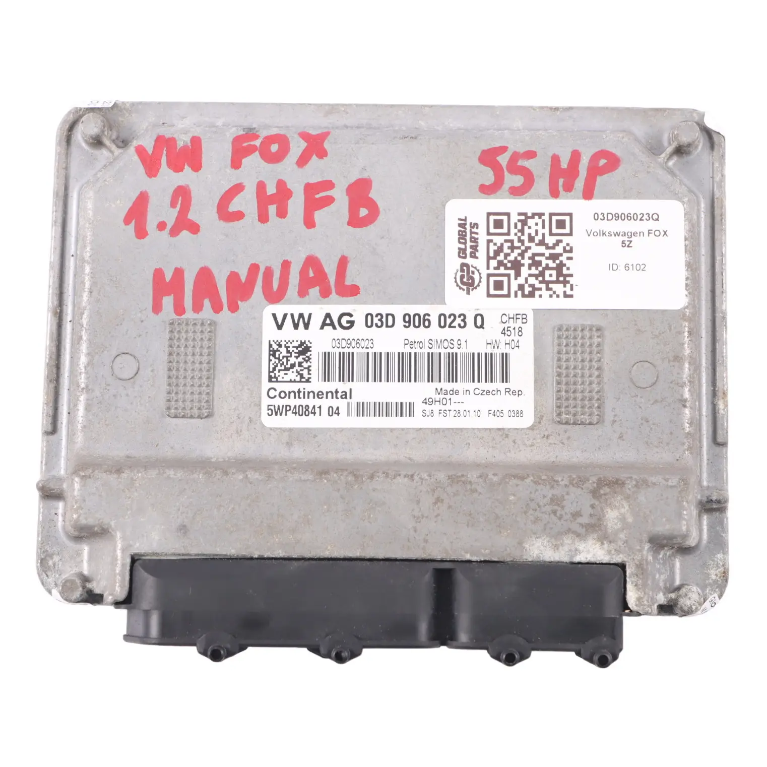 Volkswagen Fox 1.2 Gasolina CHFB 55HP Motor Control ECU Manual 03D906023Q