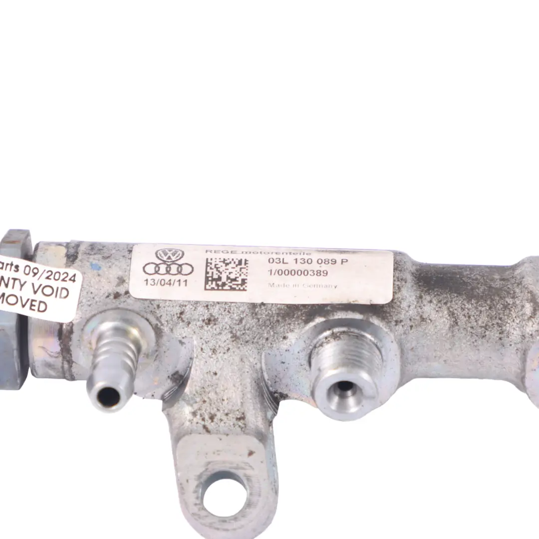 Audi A3 8P 2.0 TDI Diesel Fuel Injector Rail Line Distributor - SKU 03L130089P - Part number 03L130089P