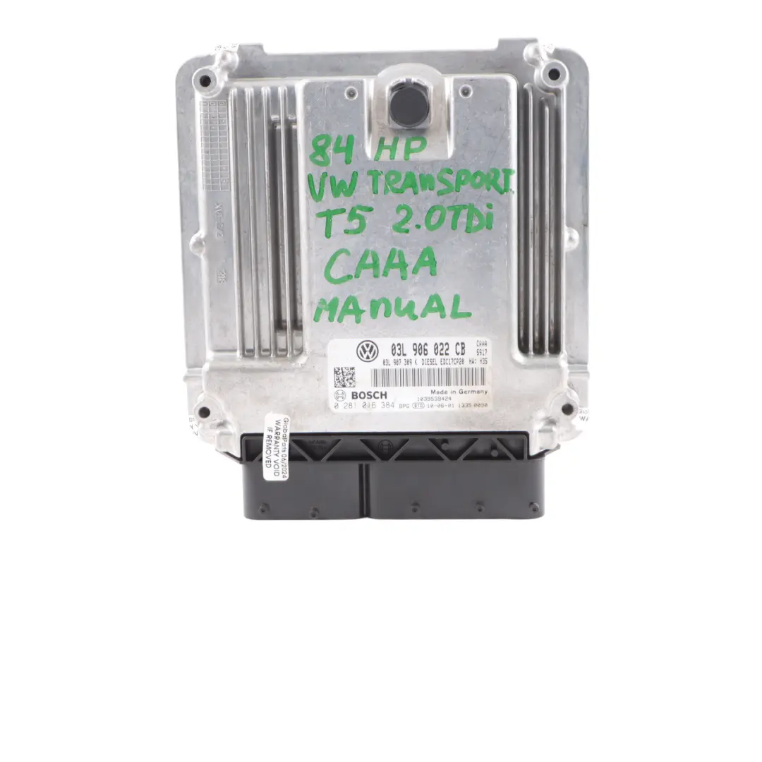 CAAA Engine ECU Kit BCM Lock + Key to VW Transporter T5 2.0 TDI Diesel with Part number 03L906022CB VW Transporter T5 2.0 TDI Diesel CAAA Engine ECU Kit BCM Lock + Key - SKU 03L906022CB - Part number 03L906022CB