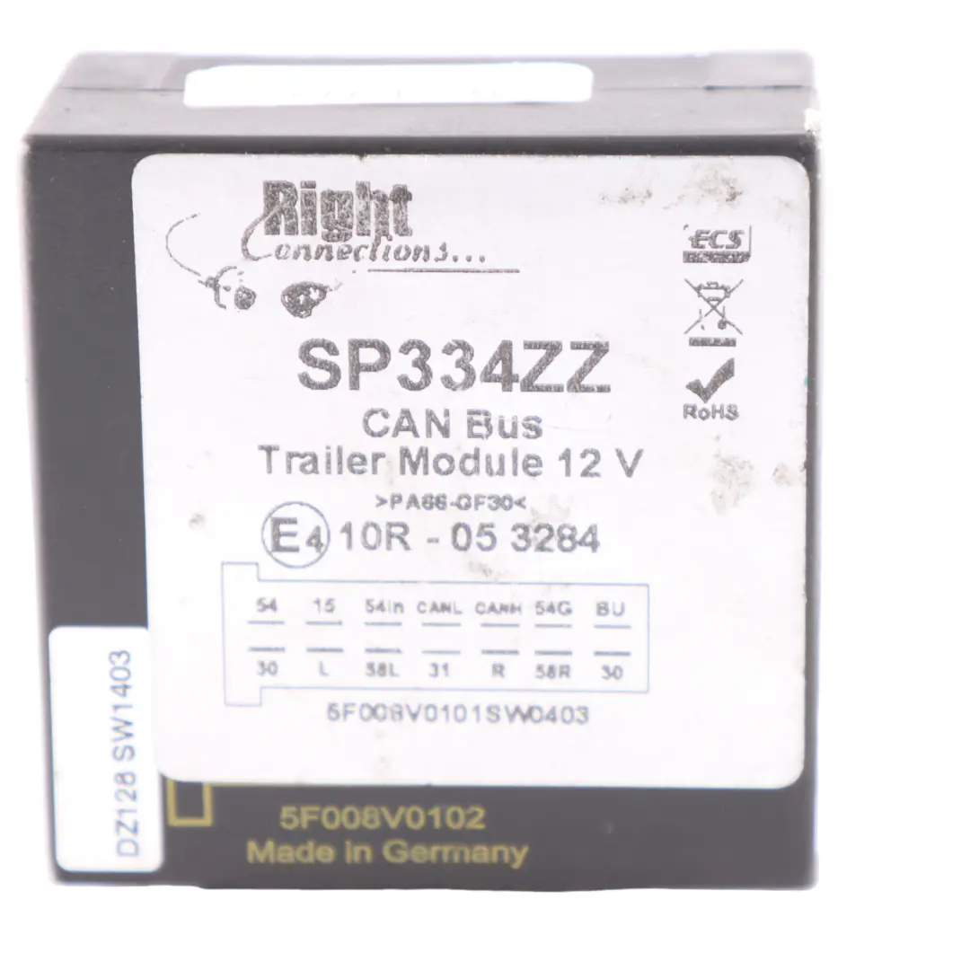Electronics 12V Trailer Module Control Unit SP334ZZ 5F008V0102 to ECS with Part number 10R053284 ECS Electronics 12V Trailer Module Control Unit SP334ZZ 5F008V0102 - SKU 10R053284 - Part number 10R053284