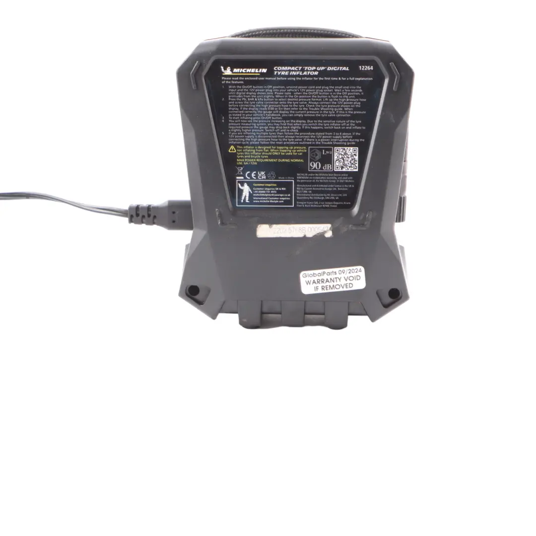  Michelin Compact Top Up Digital Tyre Inflator 12V DPS Digital Power Source - SKU 12264 - Part number 12264
