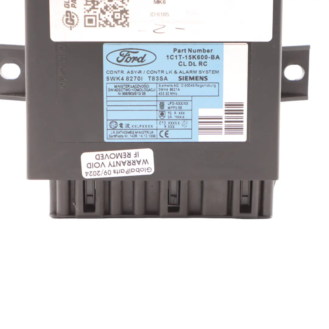 Mk6 Body Control Comfort Unit Module BCM Unit ECU to Ford Transit with Part number 1C1T15K600BA Ford Transit Mk6 Body Control Comfort Unit Module BCM Unit ECU - SKU 1C1T15K600BA - Part number 1C1T15K600BA