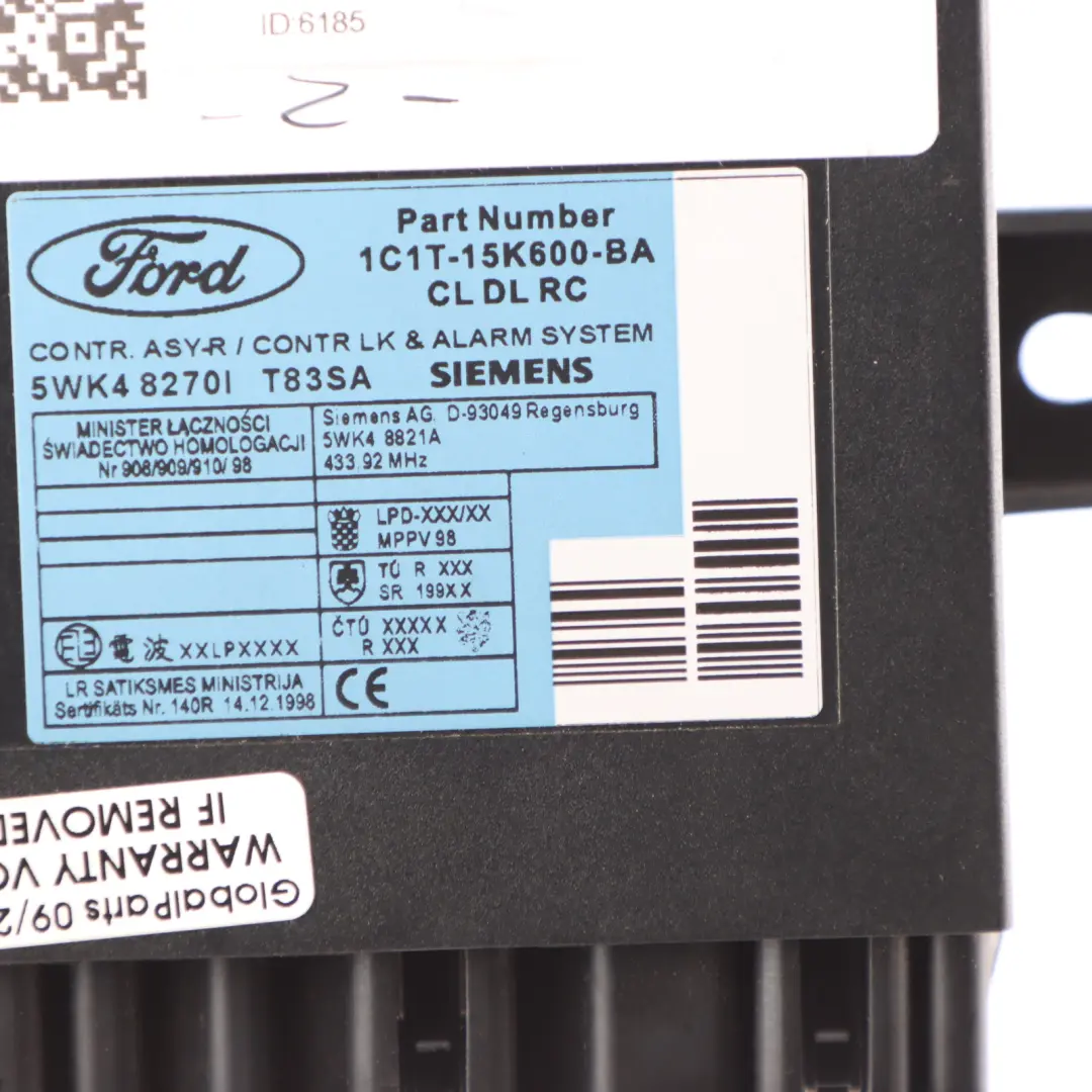Mk6 Body Control Comfort Unit Module BCM Unit ECU to Ford Transit with Part number 1C1T15K600BA Ford Transit Mk6 Body Control Comfort Unit Module BCM Unit ECU - SKU 1C1T15K600BA - Part number 1C1T15K600BA
