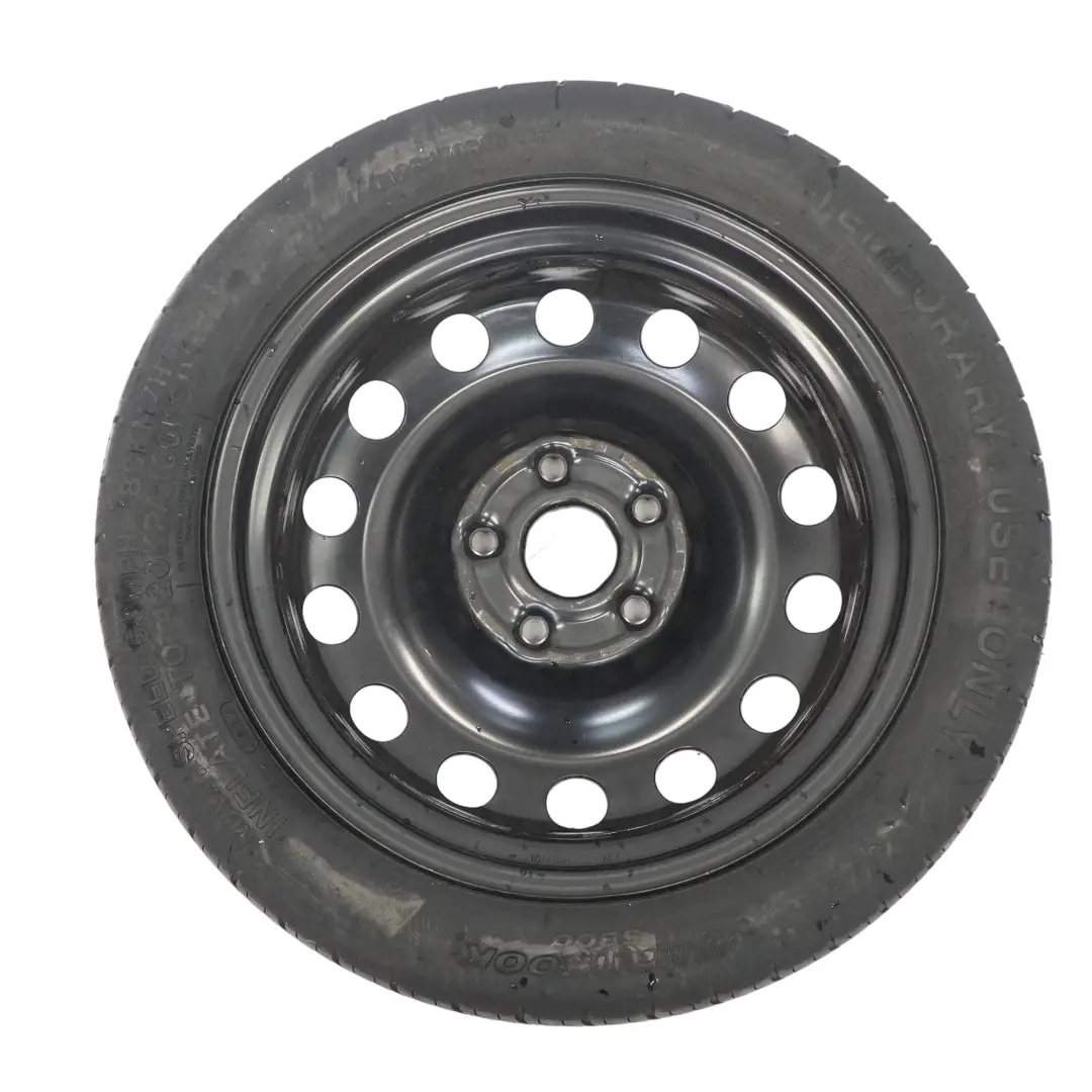 Roue secours Acier R16 Pneu Hankook 3.5J ET : 25.5 125/70 pour VW Golf 7 à propos du numéro de pièce 1K0601027AQ VW Golf 7 Roue secours Acier R16 Pneu Hankook 3.5J ET : 25.5 125/70 - SKU 1K0601027AQ - Numéro de pièce 1K0601027AQ