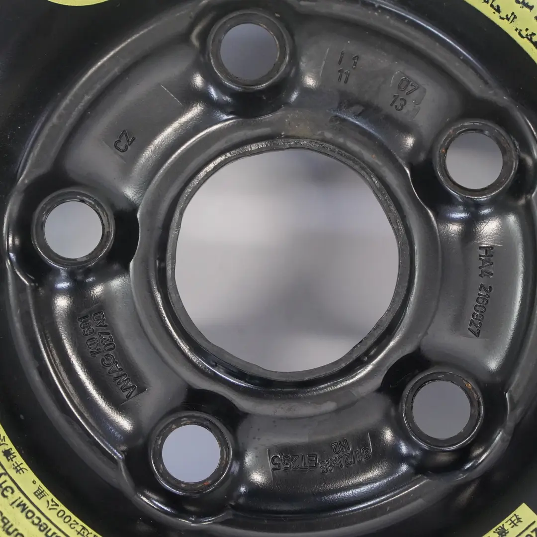 Ersatz Rad Stahl R16 Reifen Hankook 3.5J ET: 25.5 125/70 für VW Golf 7 mit Teilenummer 1K0601027AQ VW Golf 7 Ersatz Rad Stahl R16 Reifen Hankook 3.5J ET: 25.5 125/70 - SKU 1K0601027AQ - Teilenummer 1K0601027AQ