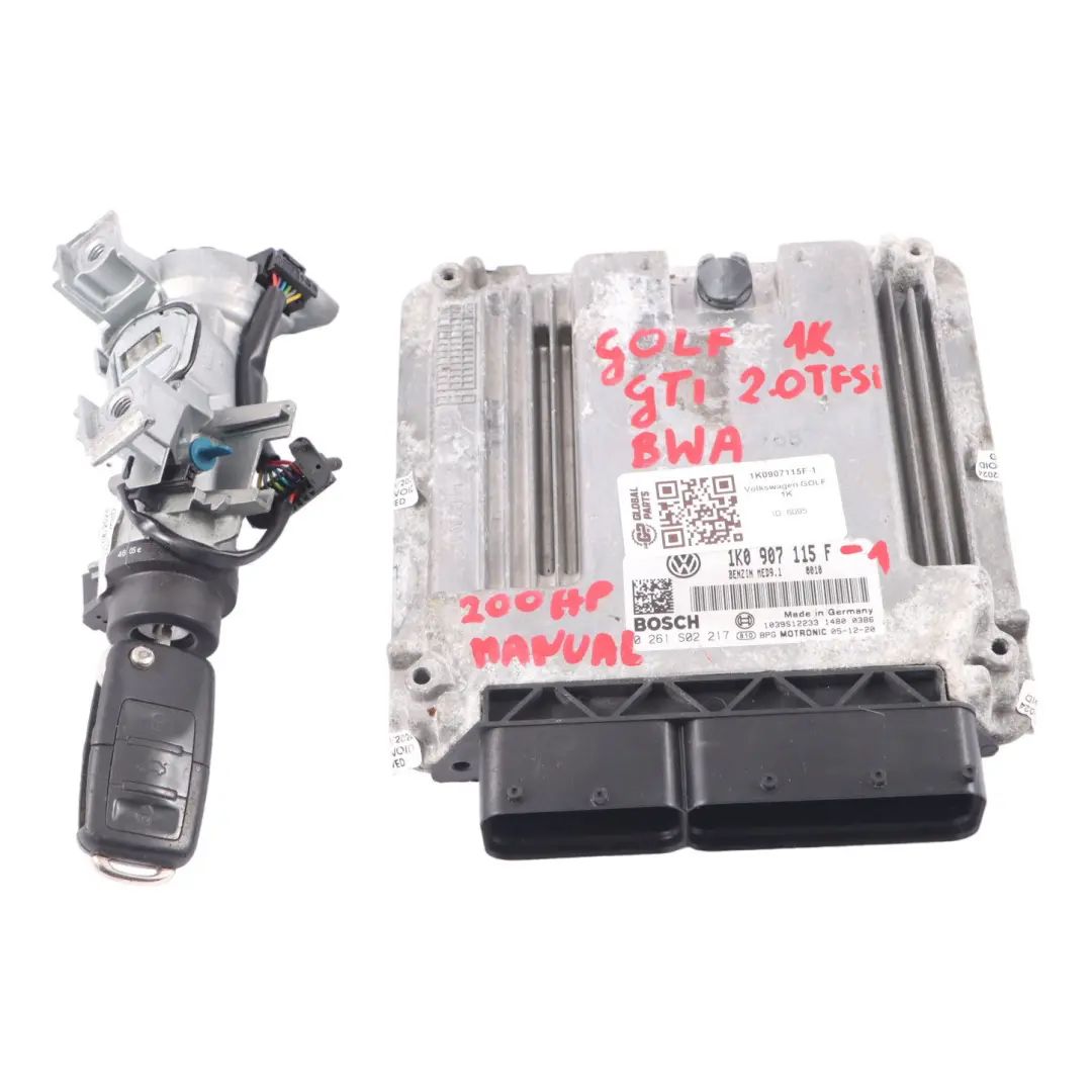 1K 2.0 TFSI 200HP Engine Ecu Kit Key Ignition to Volkswagen Golf 5 GTI with Part number 1K0907115F Volkswagen Golf 5 GTI 1K 2.0 TFSI 200HP Engine Ecu Kit Key Ignition - SKU 1K0907115F-1 - Part number 1K0907115F