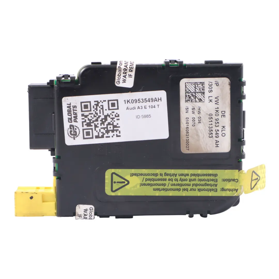 Unité de Contrôle Module Electronique du Volant pour Audi A3 E 104 T à propos du numéro de pièce 1K0953549AH Audi A3 E 104 T Unité de Contrôle Module Electronique du Volant - SKU 1K0953549AH - Numéro de pièce 1K0953549AH