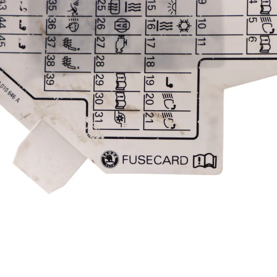 Map Fuse Box Grouping Diagram to Skoda Octavia II with Part number 1Z0010646A Skoda Octavia II Map Fuse Box Grouping Diagram - SKU 1Z0010646A - Part number 1Z0010646A