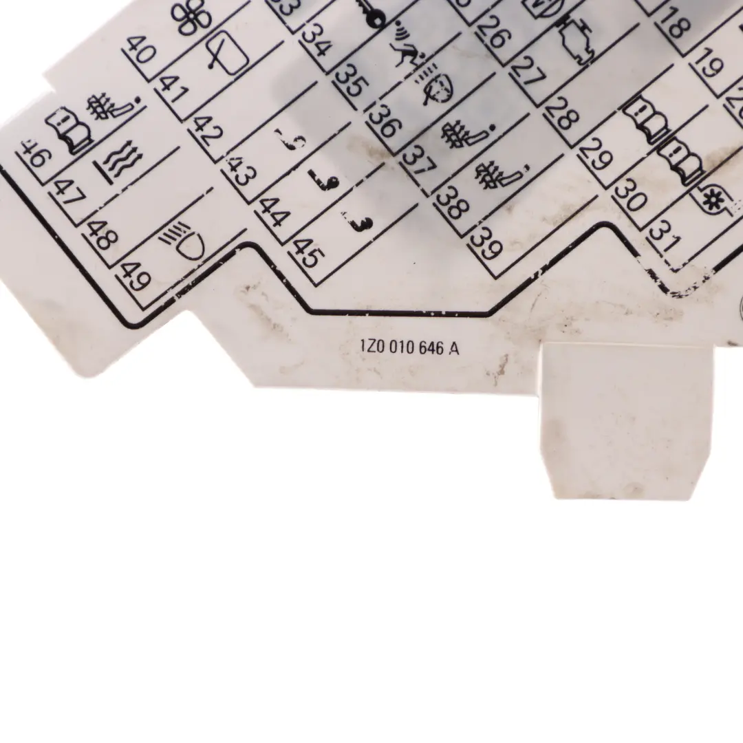 Map Fuse Box Grouping Diagram to Skoda Octavia II with Part number 1Z0010646A Skoda Octavia II Map Fuse Box Grouping Diagram - SKU 1Z0010646A - Part number 1Z0010646A