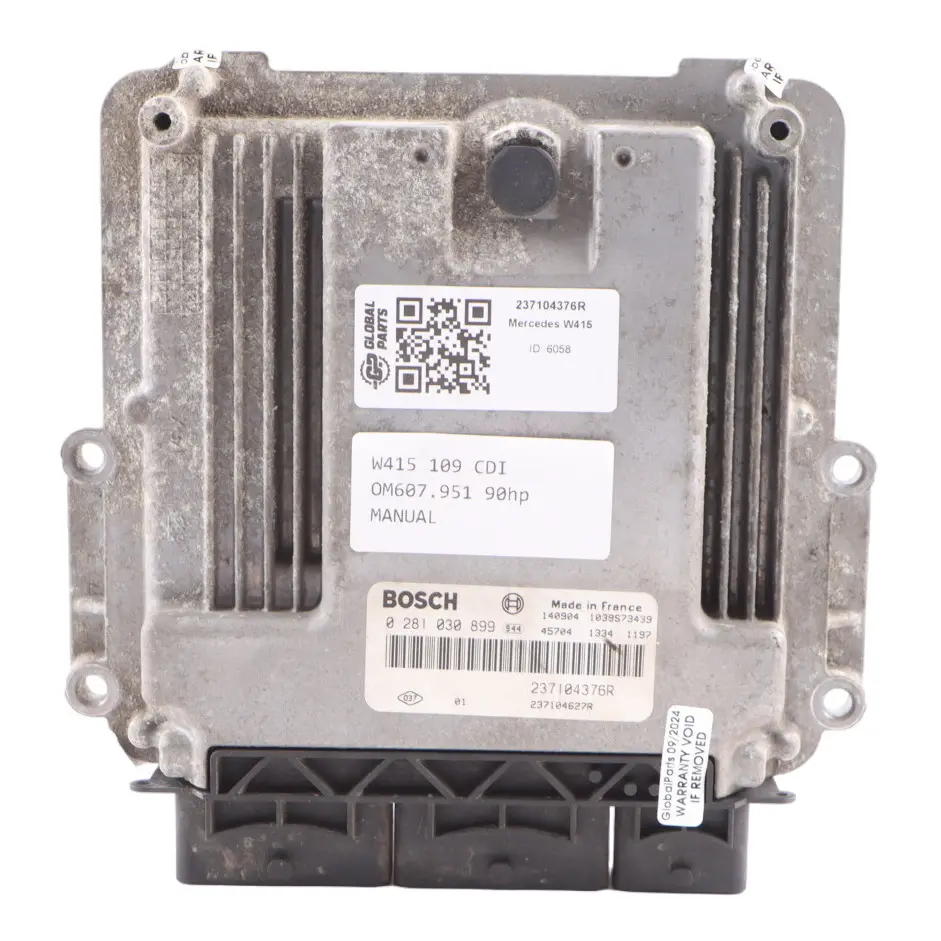 OM607.951 Centralina Motore Manual per Mercedes Citan W415 109 CDI con numero di parte 237104376R Mercedes Citan W415 109 CDI OM607.951 Centralina Motore Manual - SKU 237104376R - Numero di parte 237104376R