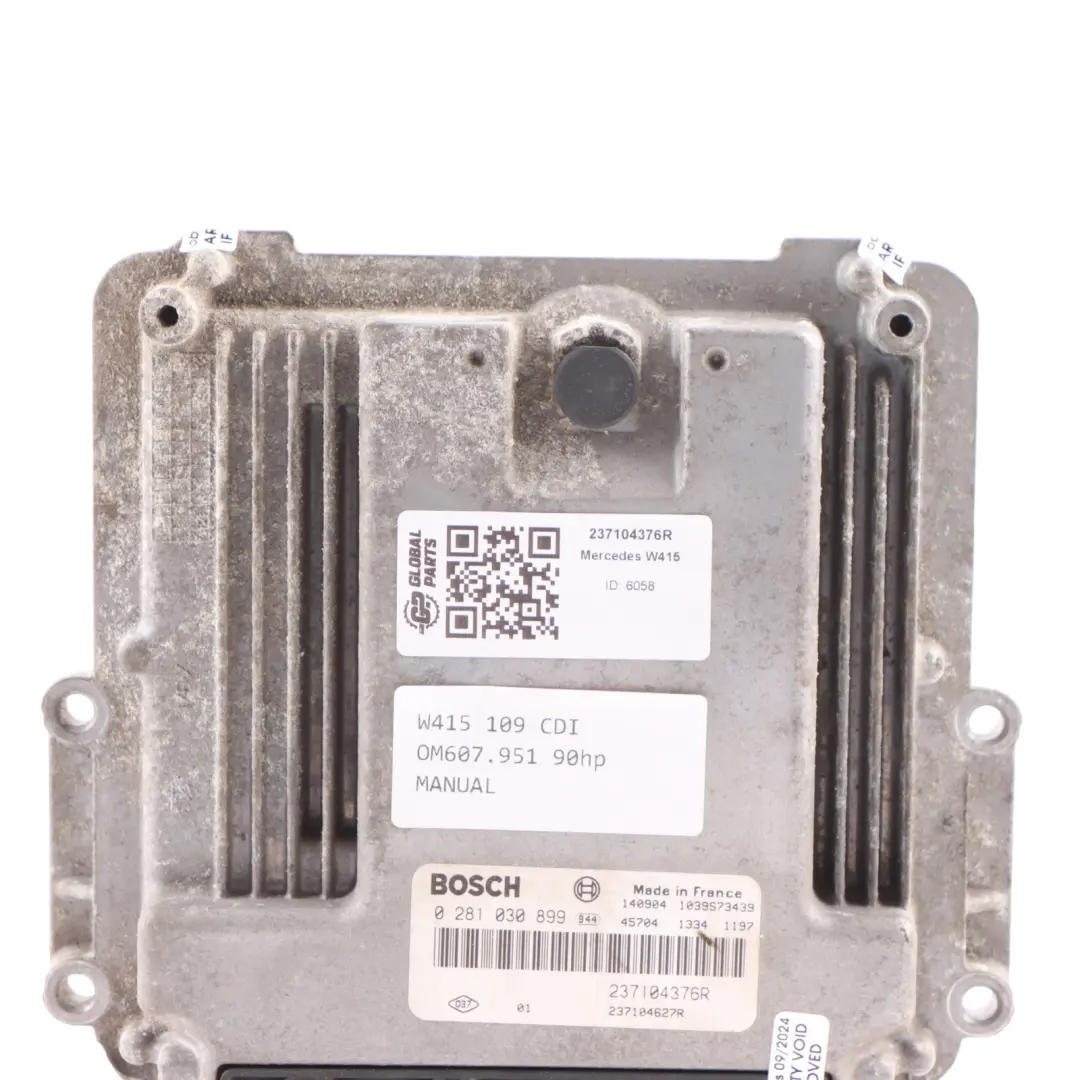 Mercedes Citan W415 109 CDI OM607.951 Engine Control Unit ECU Manual - SKU 237104376R - Part number 237104376R