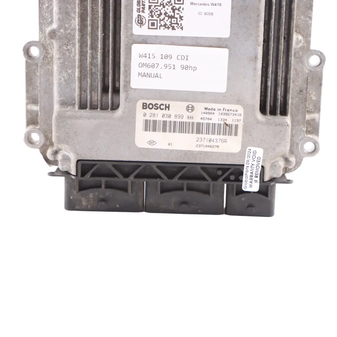 Mercedes Citan W415 109 CDI OM607.951 Engine Control Unit ECU Manual - SKU 237104376R - Part number 237104376R